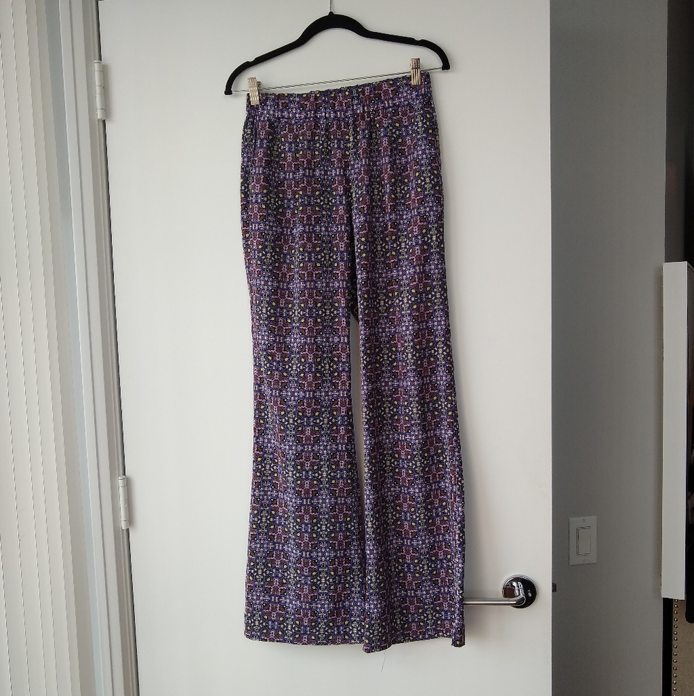 💙 wayf boho hipster floral lightweight silky pant